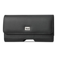 Reiko Horizontal Leather Pouch With Card Holder In Black