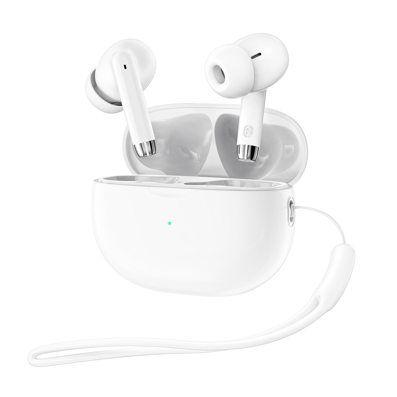 320mAh Type-C white Clear sound long battery life wireless earbuds True Wireless Stereo in white SKU:BT-VD052WH
