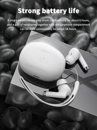 320mAh Type-C white Clear sound long battery life wireless earbuds True Wireless Stereo in white SKU:BT-VD052WH