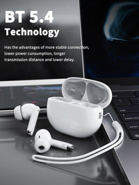 320mAh Type-C white Clear sound long battery life wireless earbuds True Wireless Stereo in white SKU:BT-VD052WH