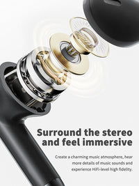 320mAh BT 5.4 Type-C black Clear sound black long battery life wireless earbuds True Wireless Stereo
