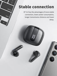 320mAh BT 5.4 Type-C black Clear sound black long battery life wireless earbuds True Wireless Stereo