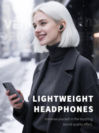 400mAh BT 5.4 Type-C black Clear sound black long battery life wireless earbuds True Wireless Stereo  SKU:BT-VD054BK