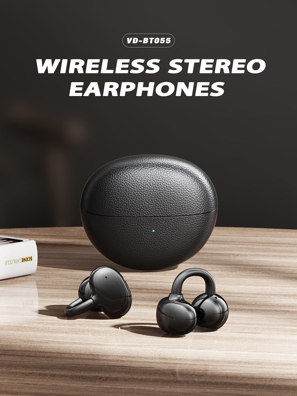 300mAh BT 6.0 Type-C Clear sound  long battery life wireless earbuds True Wireless Stereo in white SKU:BT-VD055WH