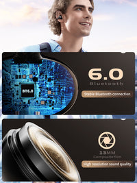 300mAh BT 6.0 Type-C Clear sound  long battery life wireless earbuds True Wireless Stereo in white SKU:BT-VD055WH