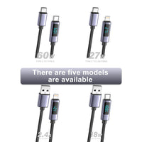 Power Delivery 27W USB-C to 8-PIN Fast Charging & Sync 3.3FT  black nylon+aluminium alloy data cable SKU:DC-VDCN04BK