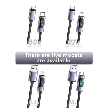 Power Delivery 27W USB-C to 8-PIN Fast Charging & Sync 3.3FT  black nylon+aluminium alloy data cable SKU:DC-VDCN04BK