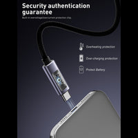 Power Delivery 27W USB-C to 8-PIN Fast Charging & Sync 3.3FT  black nylon+aluminium alloy data cable SKU:DC-VDCN04BK