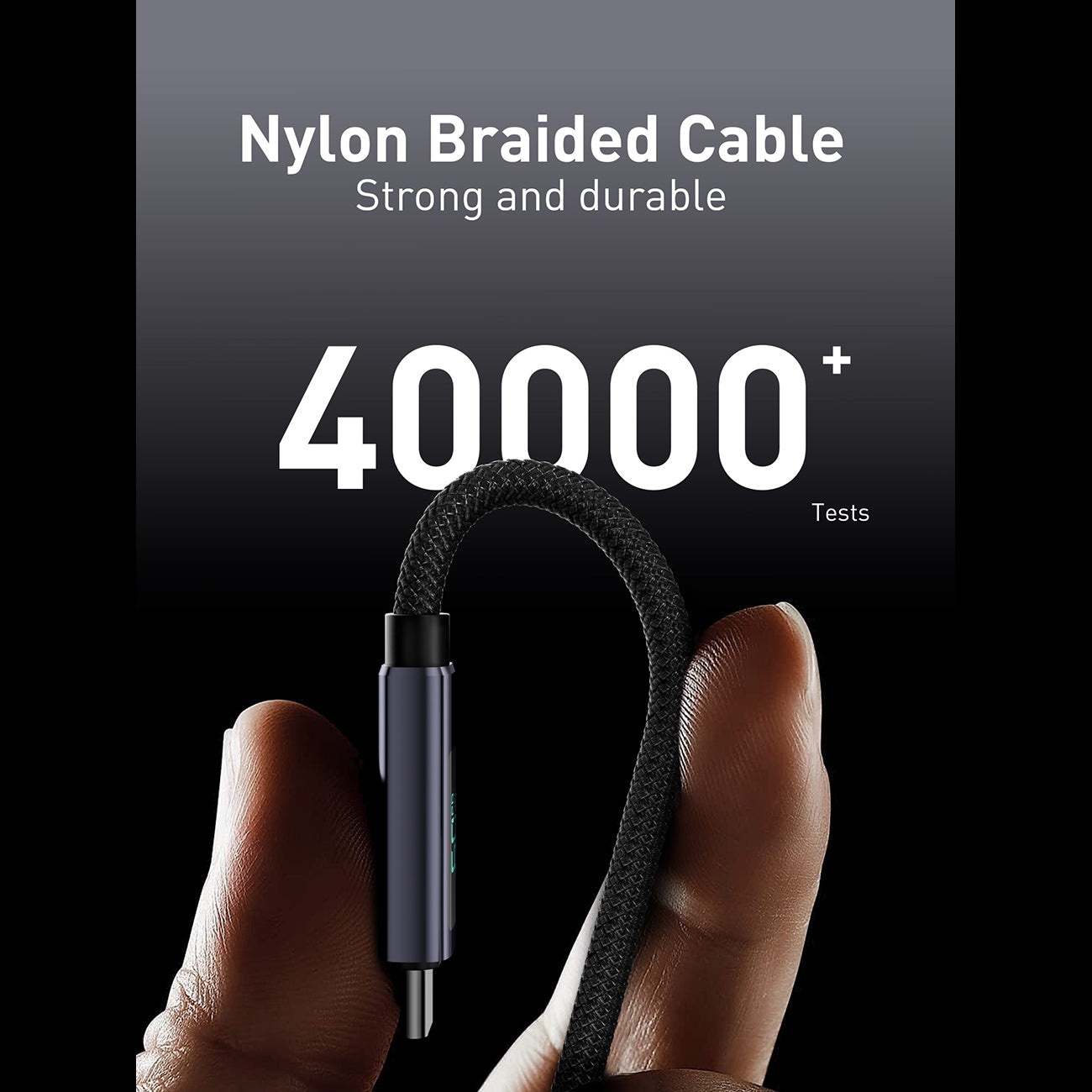 Power Delivery 27W USB-C to 8-PIN Fast Charging & Sync 3.3FT  black nylon+aluminium alloy data cable SKU:DC-VDCN04BK