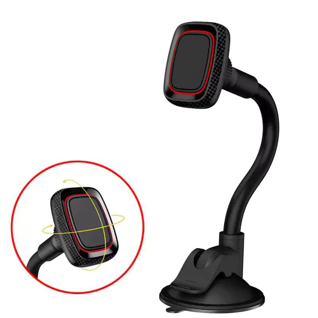 Universal 360-degree rotation Dashboard or windshield  Magnetic Phone Holder for Car with Long Arm SKU: HLD-VDHD006BK
