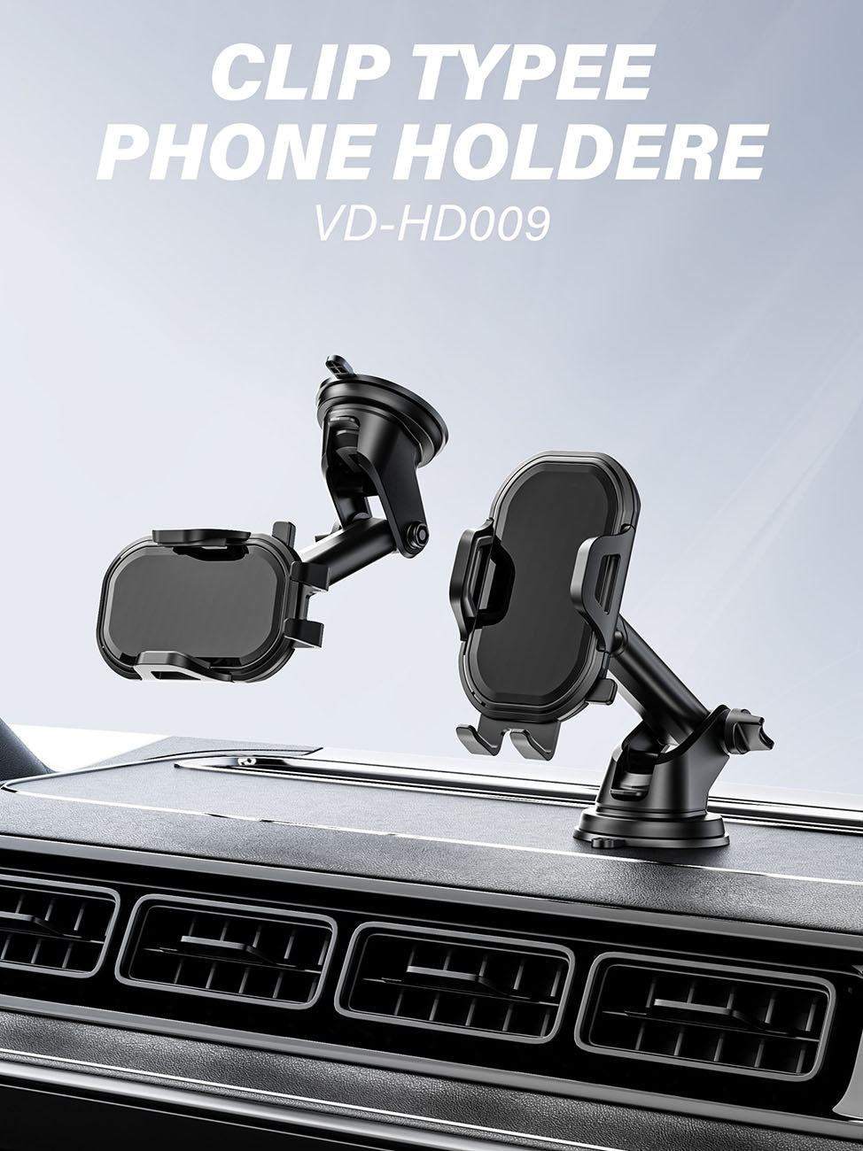 Universal Phone Holder for Dashboard or Windshield Clip Type Strong Anti-Shake Foldable for Phones