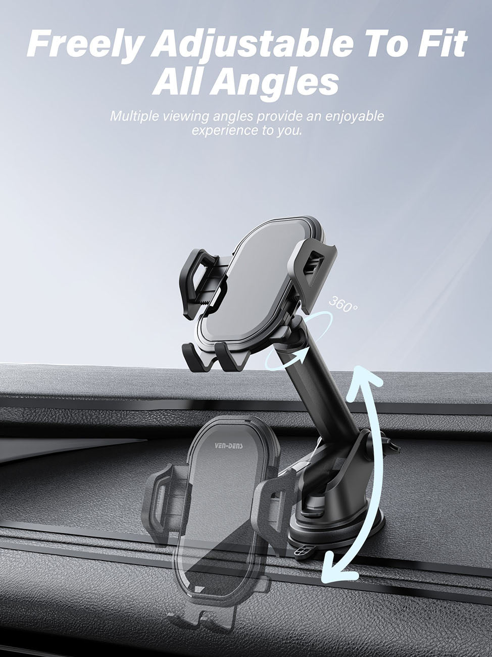 Universal Phone Holder for Dashboard or Windshield Clip Type Strong Anti-Shake Foldable for Phones
