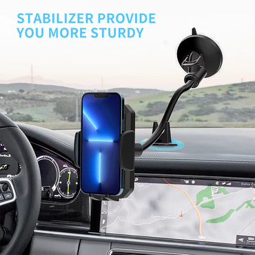 Universal Phone Holder Strong Hold Anti-Shake Flexible Aluminum Alloy Hose Design Windshield SKU:HLD-VDHD012BK