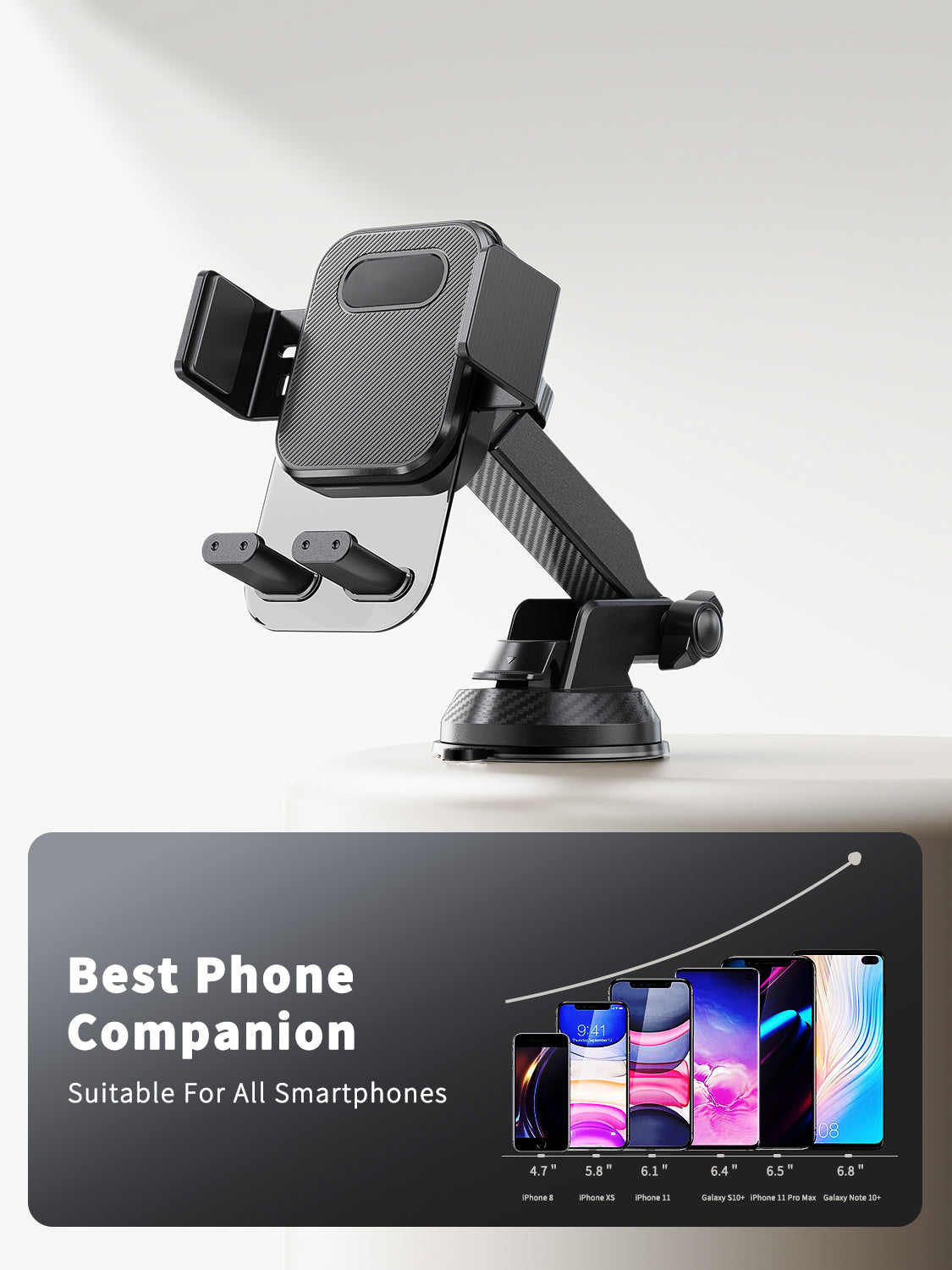 Universal retractable foldable Phone holder 360 degrees rotation car holder Universal Smartphone Holder for center console  SKU:HLD-VD049BK