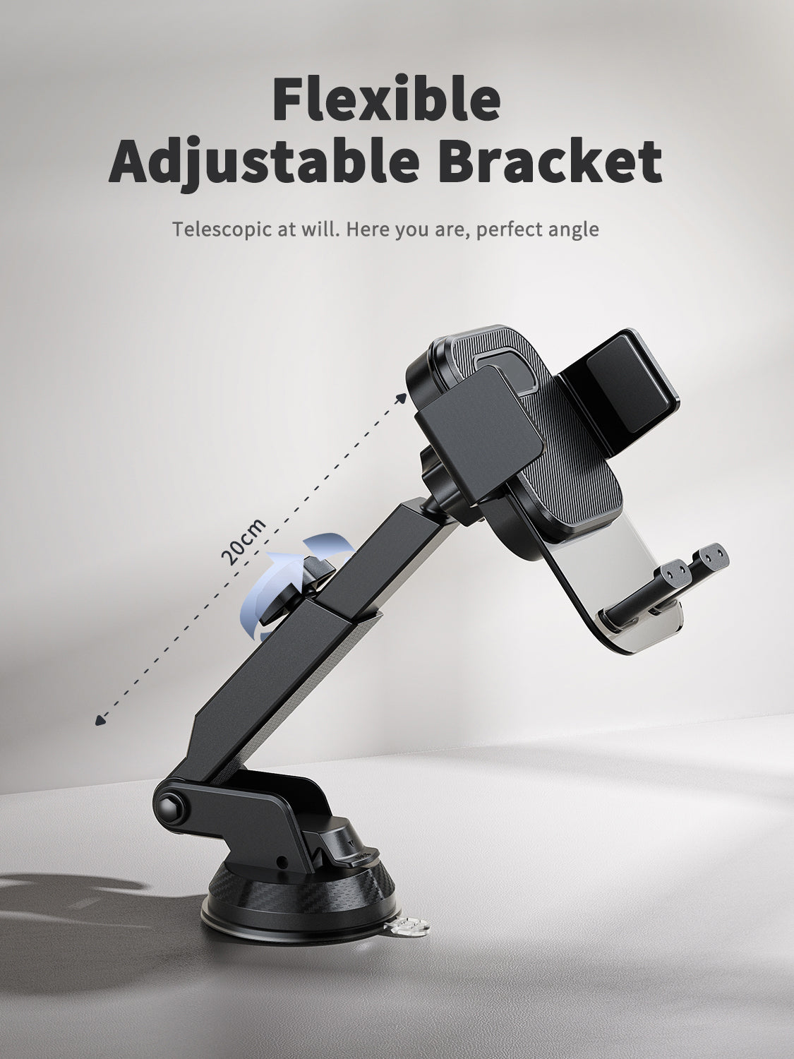 Universal retractable foldable Phone holder 360 degrees rotation car holder Universal Smartphone Holder for center console  SKU:HLD-VD049BK