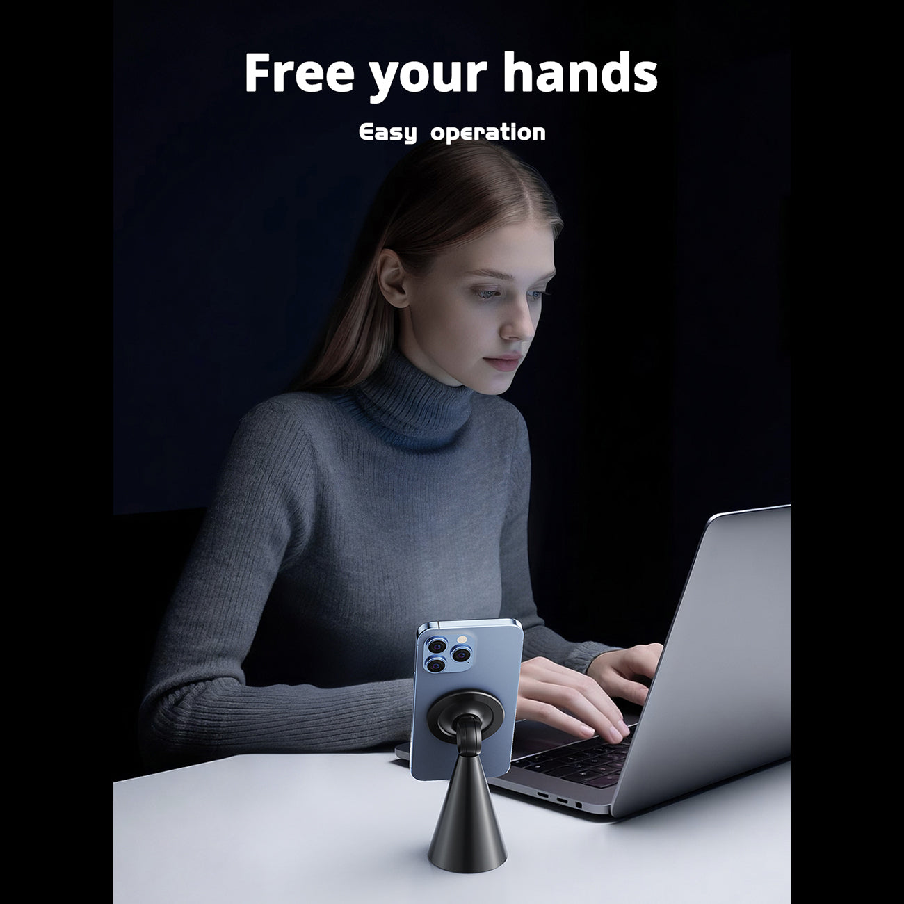 Universal high quality premium Strong magnetic holder 360 degree rotation stable anti-shake drop resistant holder SKU:HLD-VD056BK