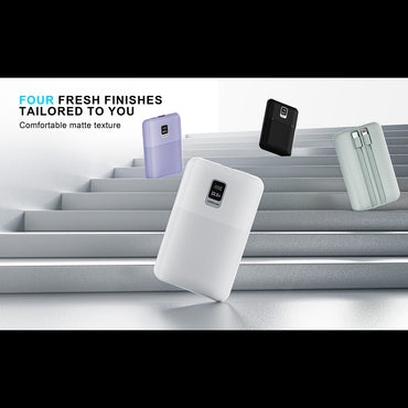 Universal 10000mAh Power Bank with Flashlight, Waterproof Outdoor Portable Charger for Camping in White SKU:PB-VD057WH