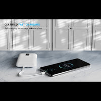 Universal 10000mAh Power Bank with Flashlight, Waterproof Outdoor Portable Charger for Camping in Black SKU:PB-VD057BK