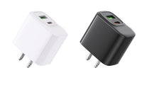 Fast charging18W 30W US power delivery Travel Charger with Type- C and USB A Ports In white SKU:WC-VD012WH