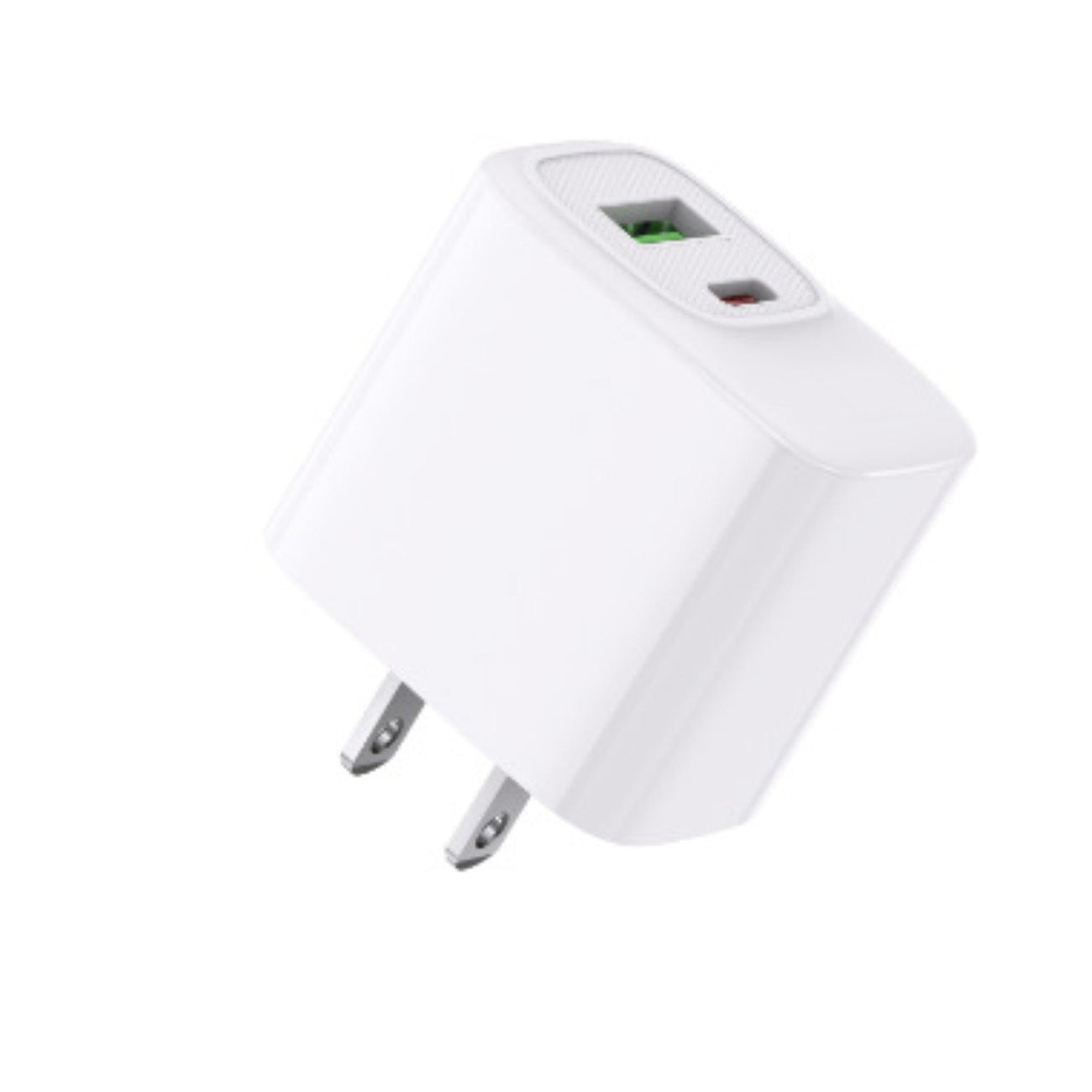 Fast charging18W 30W US power delivery Travel Charger with Type- C and USB A Ports In white SKU:WC-VD012WH