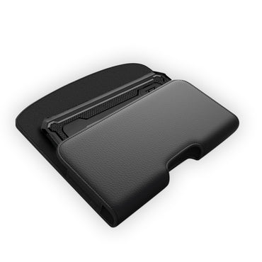 Horizontal Leather Pouch With Embossed Logo In Black (5.8X3.2X0.7 Inches)