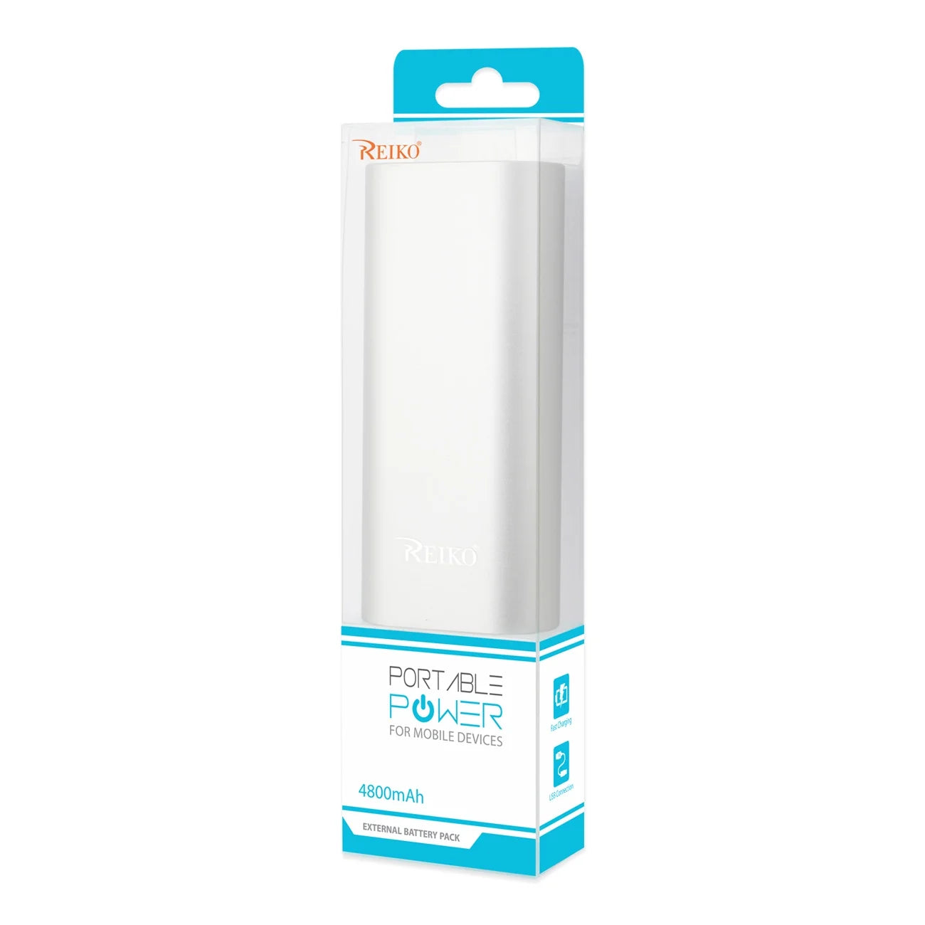 REIKO 4800MAH UNIVERSAL POWER BANK WITH MICRO CABLE IN SILVER SKU:PB4800-SL