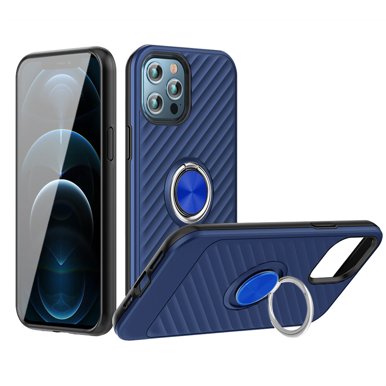 Phone Case with Ring Holder APPLE IPHONE 12 PRO MAX In Blue