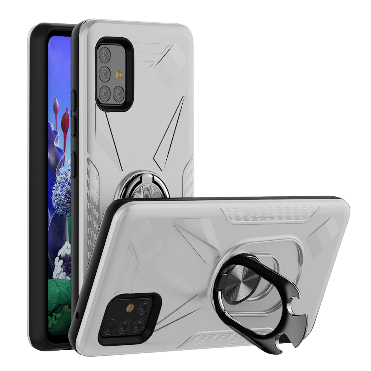 Phone Case with Ring Holder SAMSUNG GALAXY A51 5G In Silver