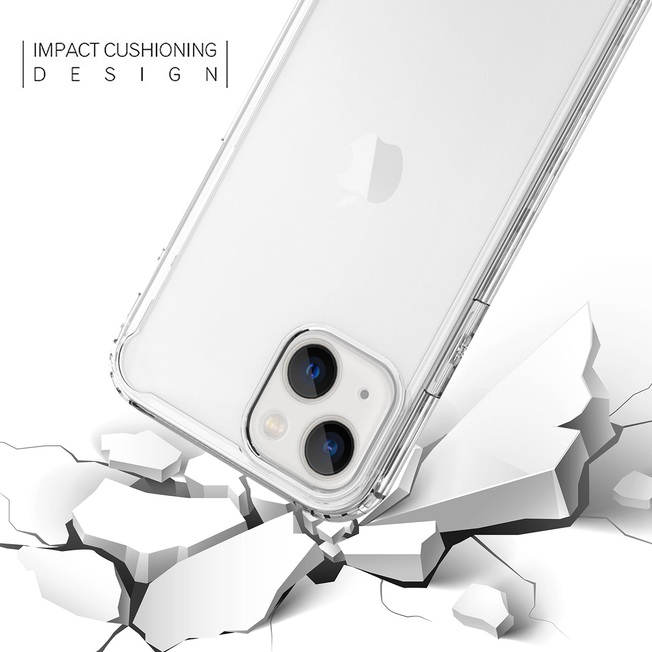 Reiko High Quality 2X Clean PC and TPU Bumper Case In Clear For Apple iPhone 13