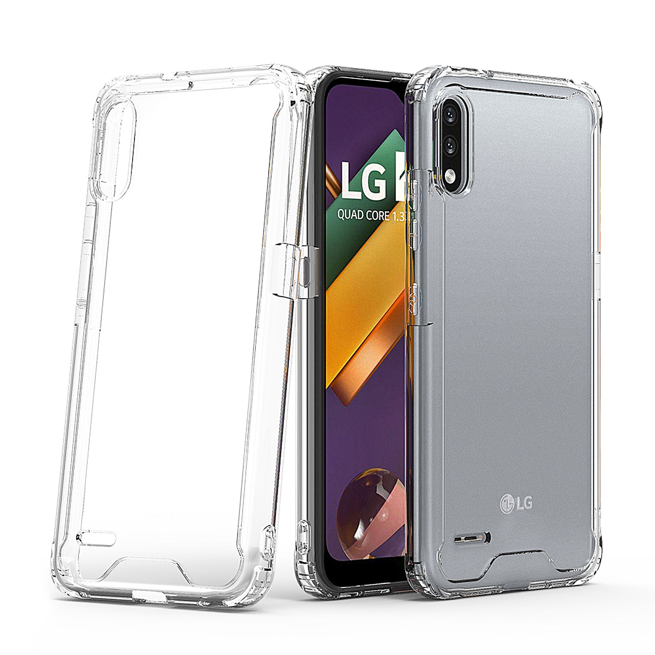 Reiko High Quality 2X Clean PC and TPU Bumper Case In Clear For LG-K22/K32