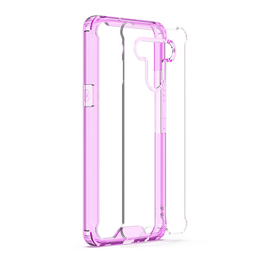 LG K51 High quality TPU Bumper and Clarity PC Case In Purple