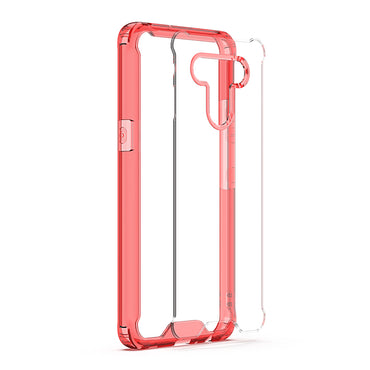 LG K51 High quality TPU Bumper and Clarity PC Case In Red