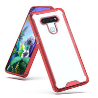 LG K51 High quality TPU Bumper and Clarity PC Case In Red