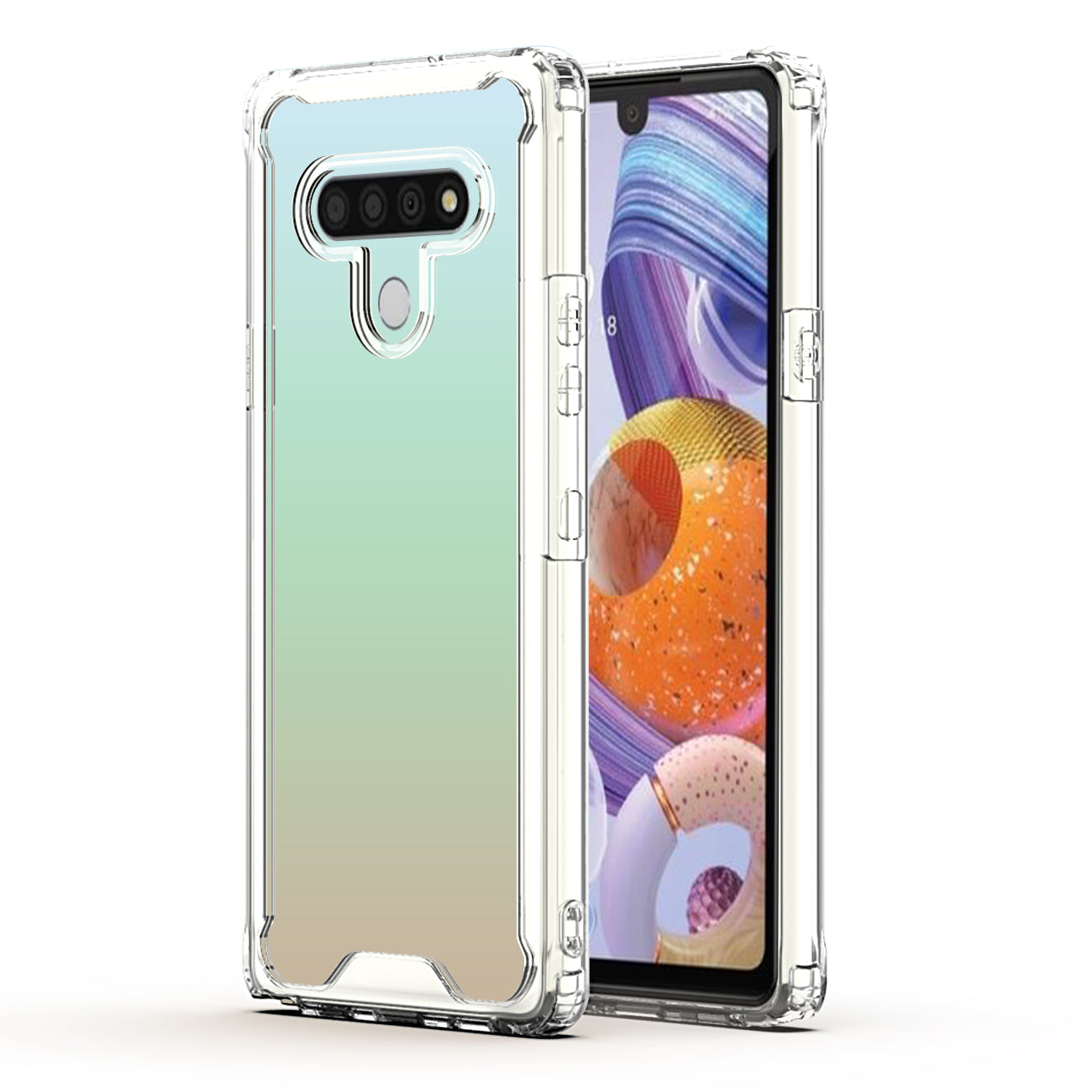 LG STYLO 6 High quality TPU Bumper and Clarity PC Case In Clear