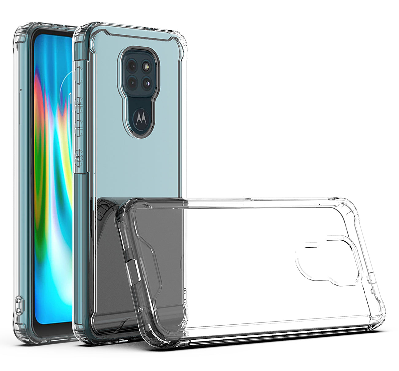 Moto E7 Plus/G9/G9 Play High quality TPU Bumper and Clarity PC Case In Clear