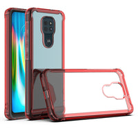 Moto E7 Plus/G9/G9 Play High quality TPU Bumper and Clarity PC Case In Red