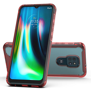 Moto E7 Plus/G9/G9 Play High quality TPU Bumper and Clarity PC Case In Red