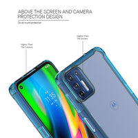 Moto G9 Plus High quality TPU Bumper and Clarity PC Case In Blue