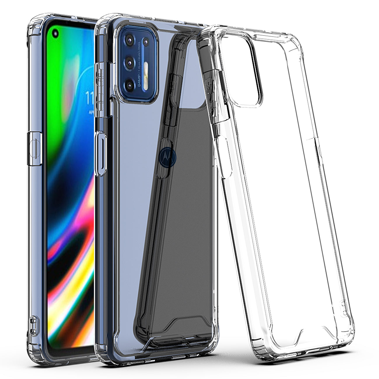 Moto G9 Plus High quality TPU Bumper and Clarity PC Case In Clear