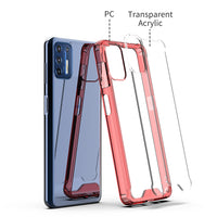 Moto G9 Plus High quality TPU Bumper and Clarity PC Case In Red