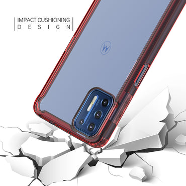 Moto G9 Plus High quality TPU Bumper and Clarity PC Case In Red