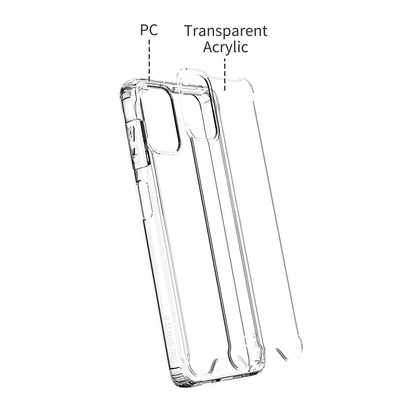 Reiko High Quality 2X Clean PC and TPU Bumper Case In Clear For  Moto G Stylus 2021