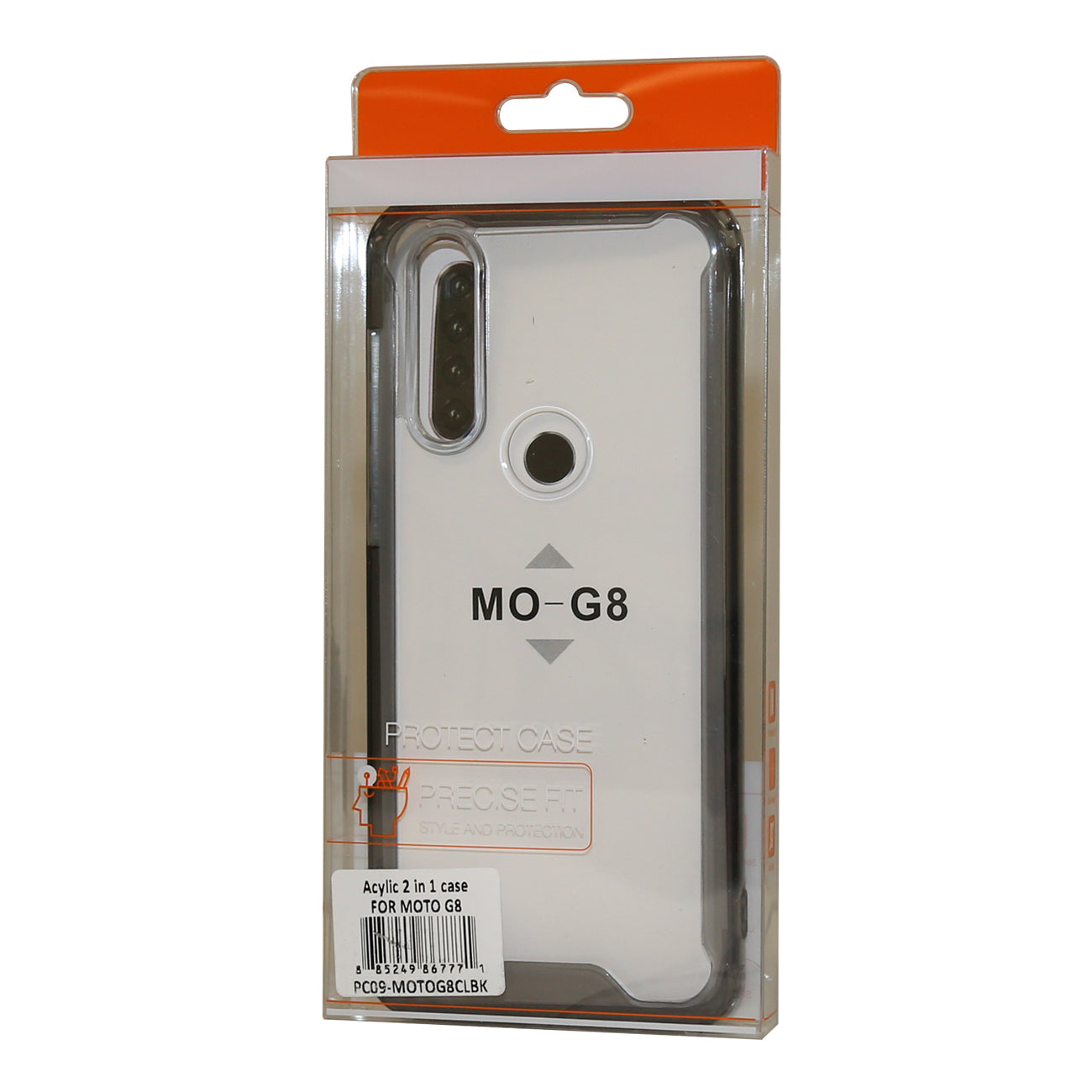 Reiko MOTOROLA G8 High quality Tpu Bumper and Clarity PC Case In Black