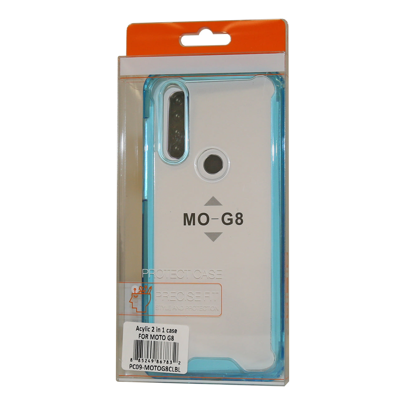 Reiko MOTOROLA G8 High quality Tpu Bumper and Clarity PC Case In Blue