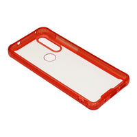 Reiko MOTOROLA G8 High quality Tpu Bumper and Clarity PC Case In Red