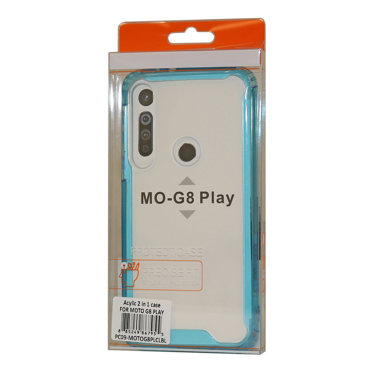 Reiko MOTOROLA G8 PLAY High quality Tpu Bumper and Clarity PC Case In Blue