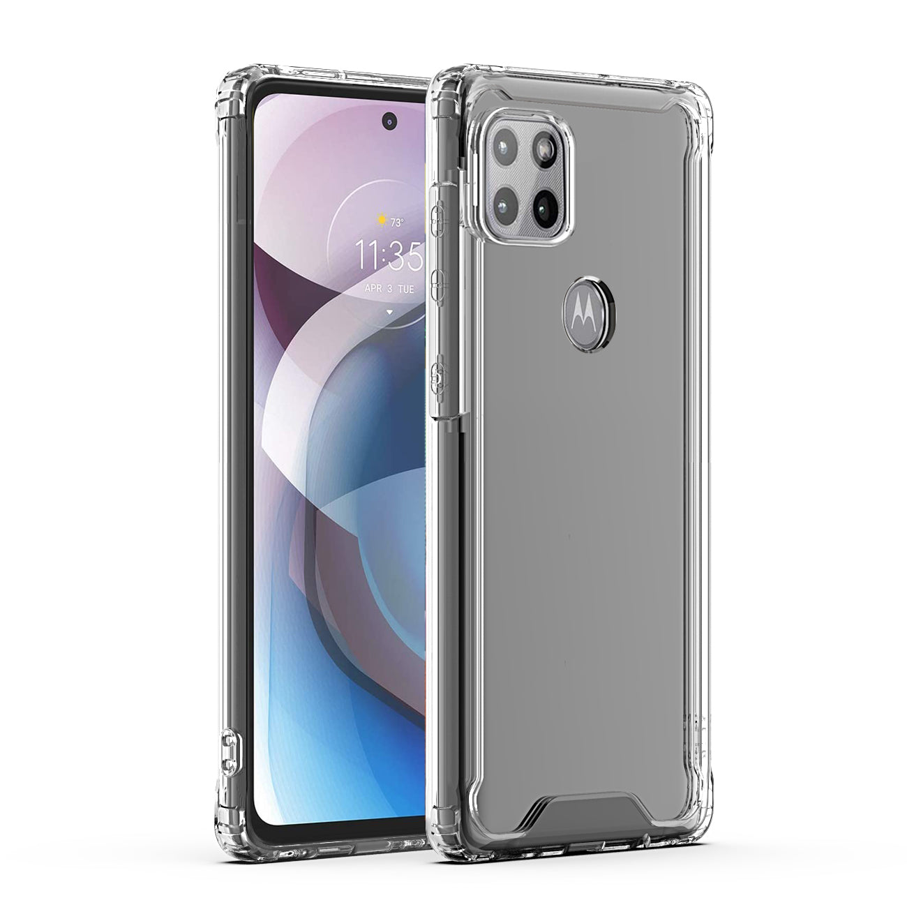 Reiko High Quality 2X Clean PC and TPU Bumper Case In Clear For  Moto One 5G Ace / G 5G