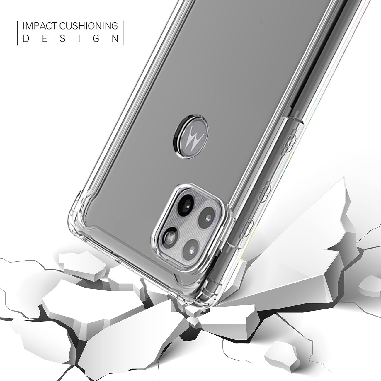 Reiko High Quality 2X Clean PC and TPU Bumper Case In Clear For  Moto One 5G Ace / G 5G