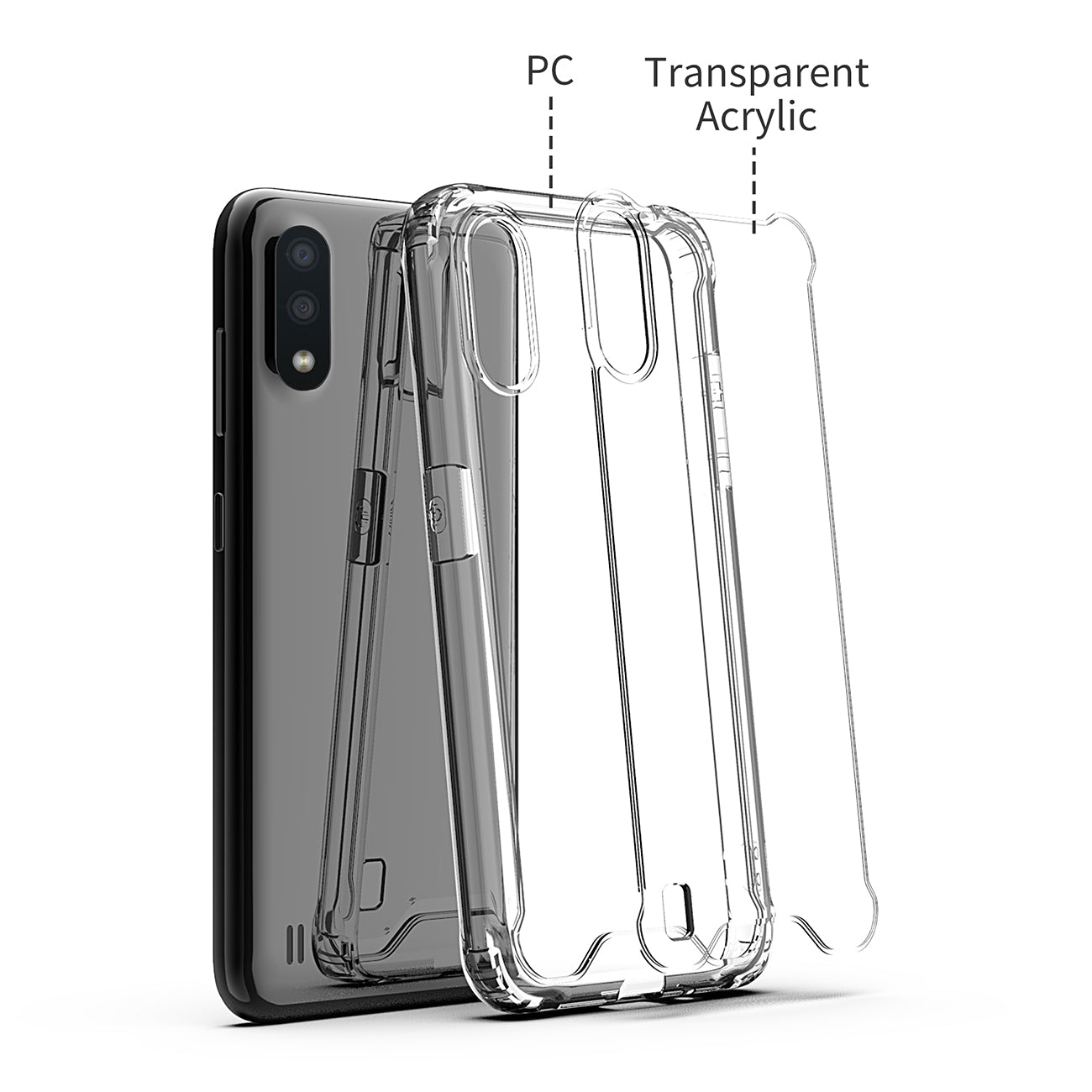 Reiko Bumper Case For SAMSUNG GALAXY A01 In Clear