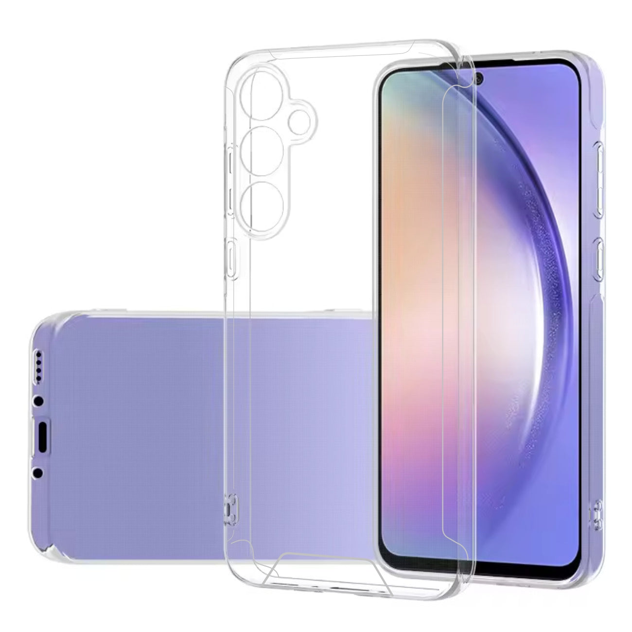 High Quality 2X Clean PC and TPU Bumper Case In Clear For Samsung Galaxy A15 5G